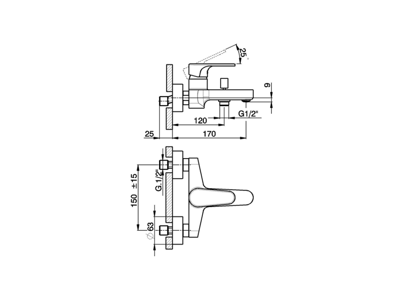 Miscelatore monocomando vasca ALMA_A3000130 - v1