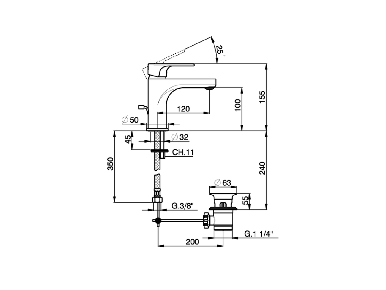 Miscelatore monocomando lavabo large ALMA_A3000490 - v1