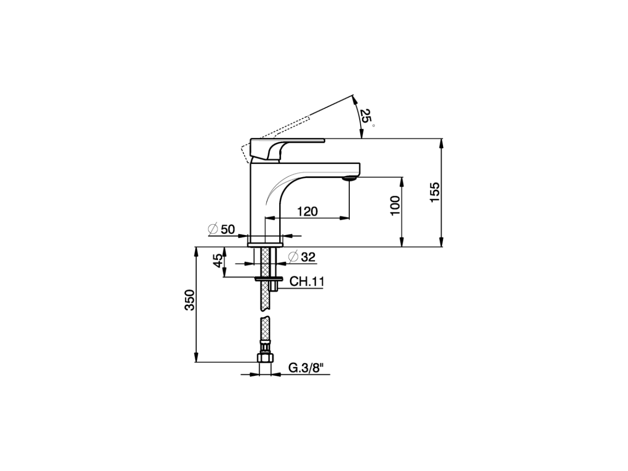 Miscelatore monocomando lavabo large ALMA_A3000500 - v1