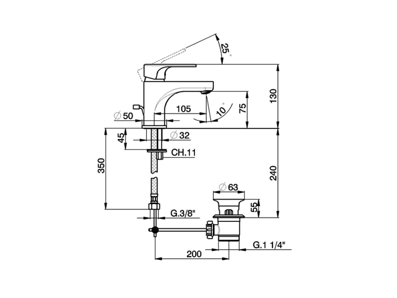 Miscelatore monocomando lavabo ALMA_A3000510 - v1