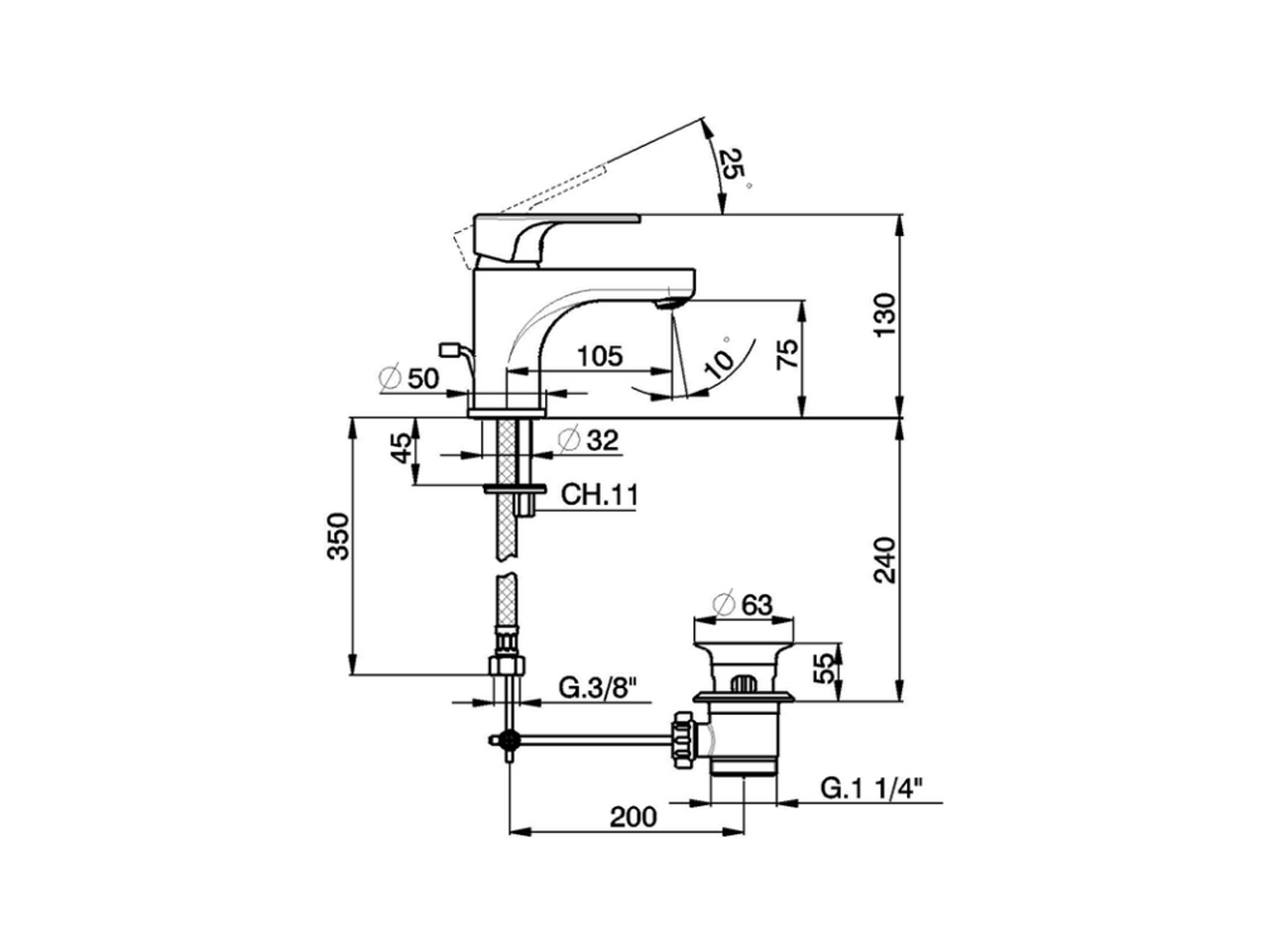 Miscelatore monocomando lavabo EnergySave ALMA_A3000515 - v1