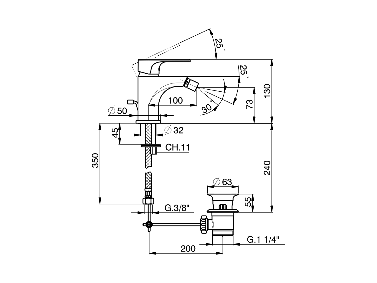 Miscelatore monocomando bidet ALMA_A3000550 - v1
