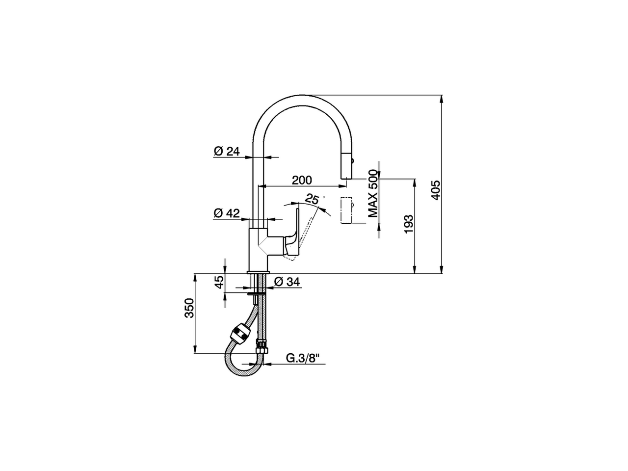 Miscelatore monocomando lavello ES docc.estraibile KITCHEN_A3000575 - v1