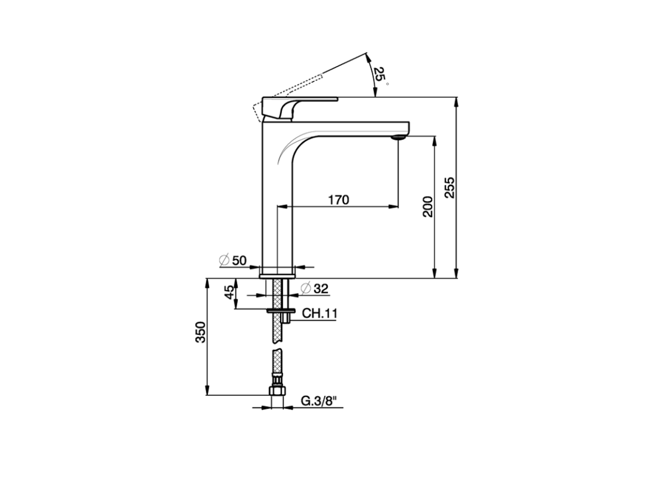 Miscelatore monocomando lavabo alto ALMA_A3003540 - v1