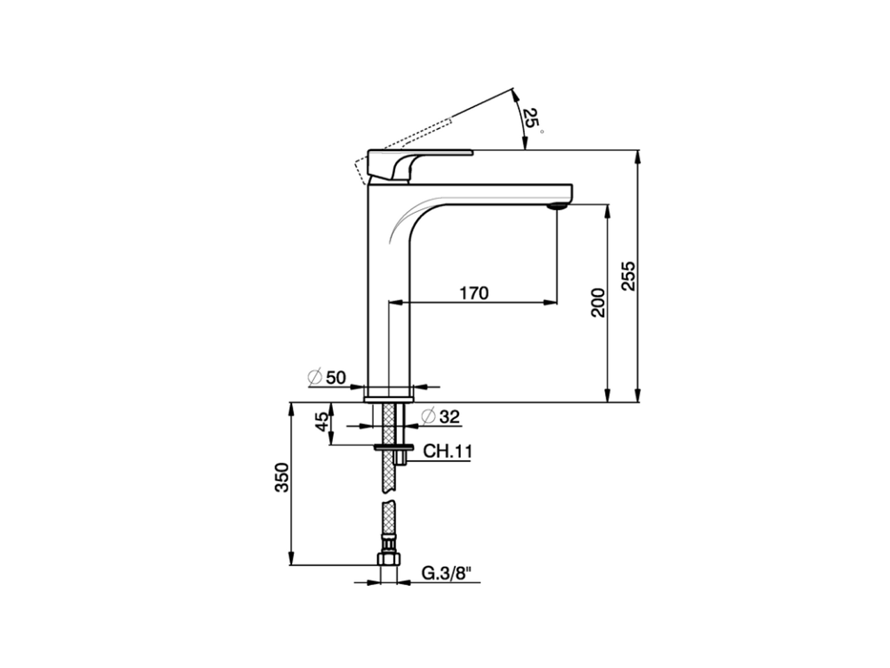 Miscelatore monocomando lavabo alto EnergySave ALMA_A3003545 - v1