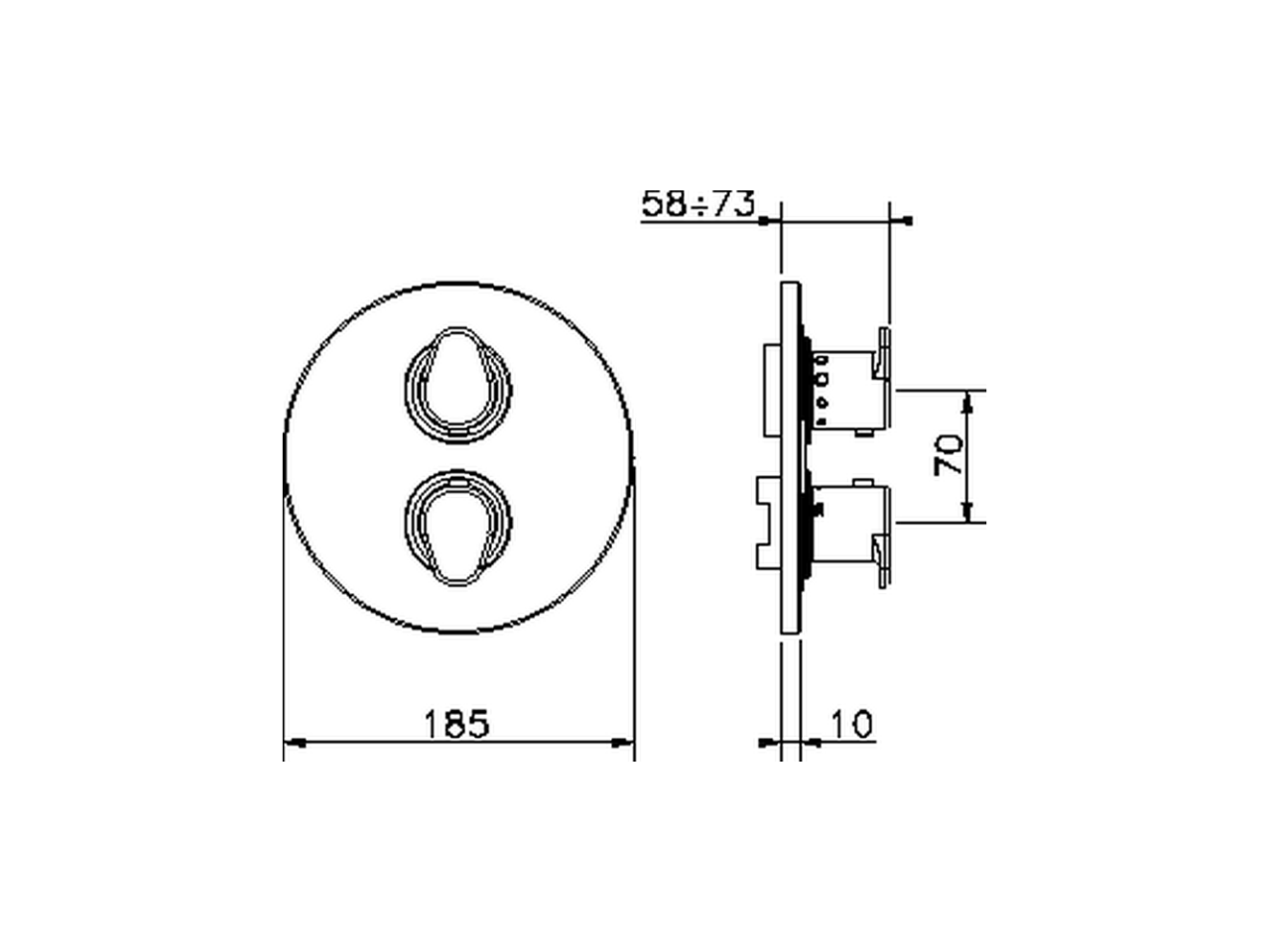 Parte esterna termostatico doccia incasso 1 uscita ALMA_A3007300 - v1