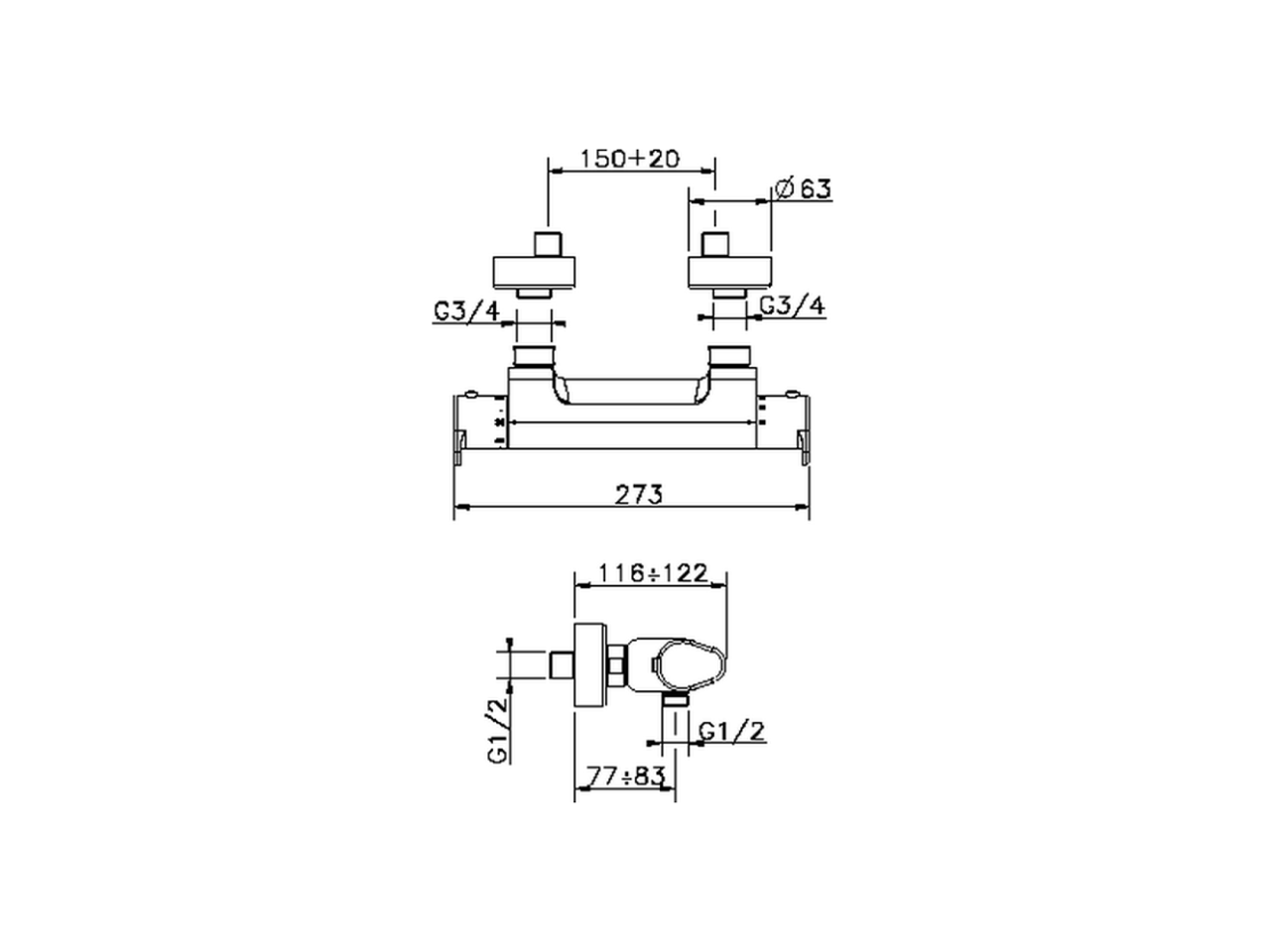 Miscelatore termostatico doccia ALMA_A3T01010 - v1