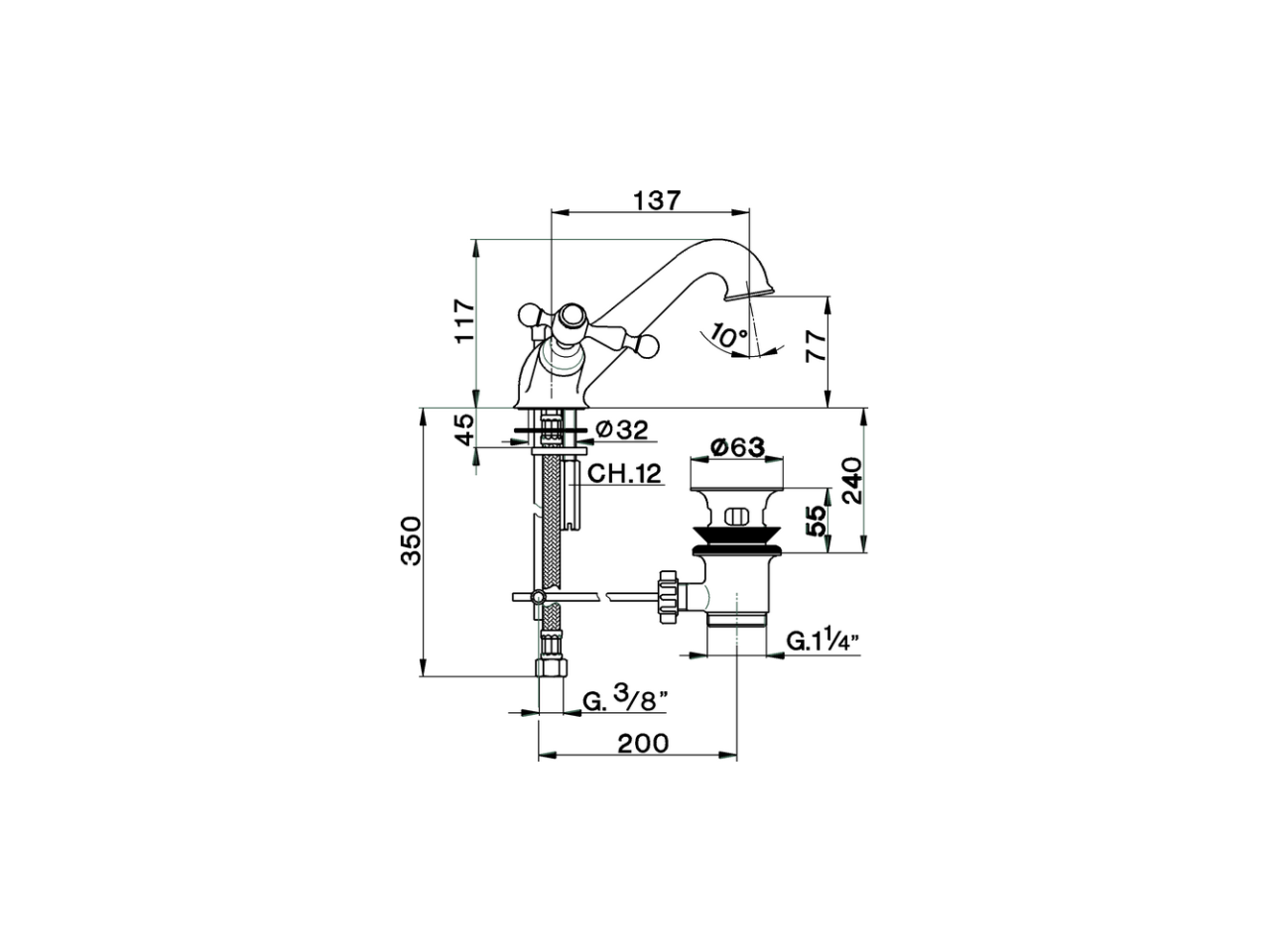 Miscelatore lavabo ARCANA AMERICA_AA000510 - v1