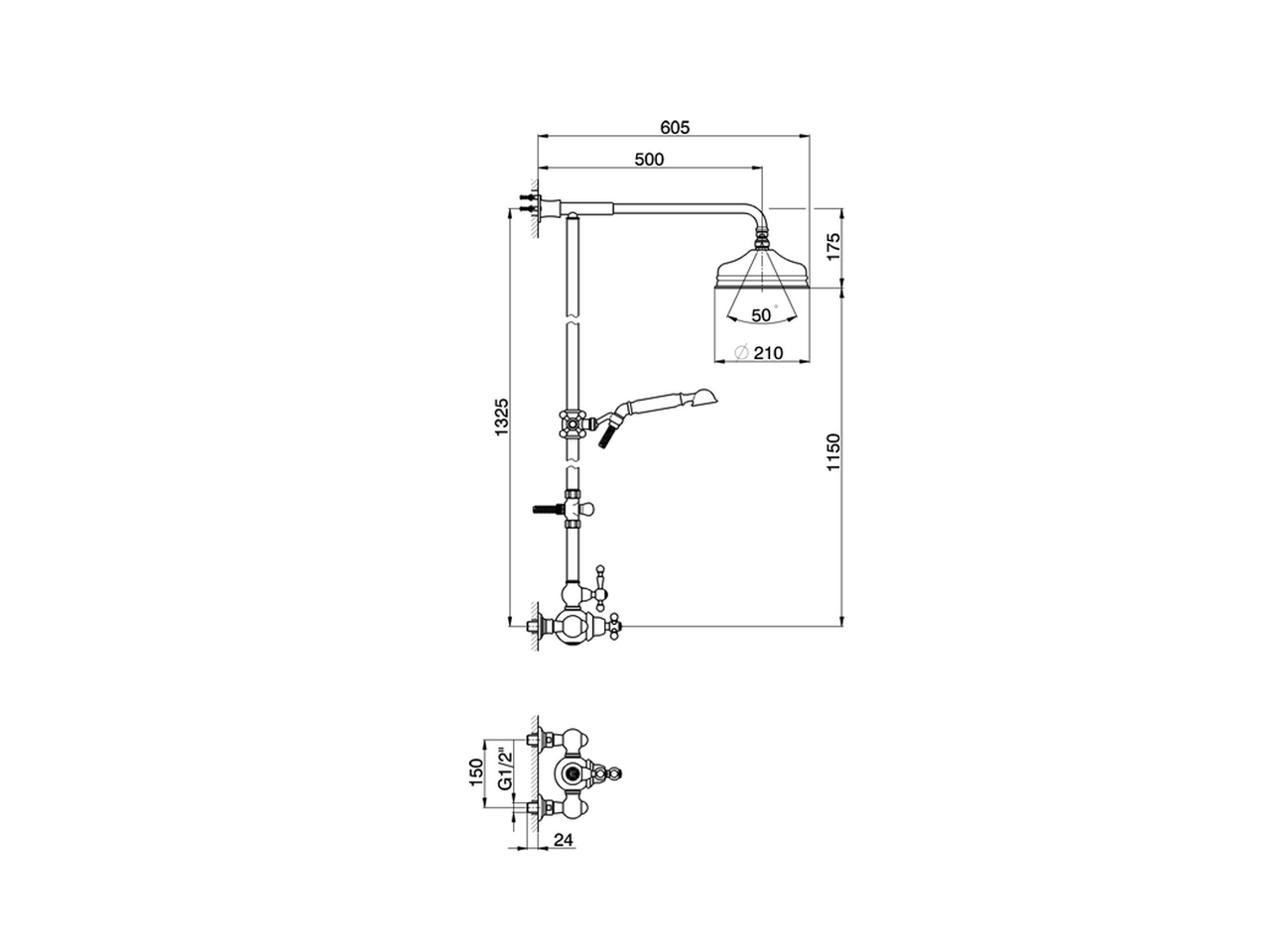 Colonna doccia termostatica 2 funzioni ARCANA AMERICA_AA004070 - v1