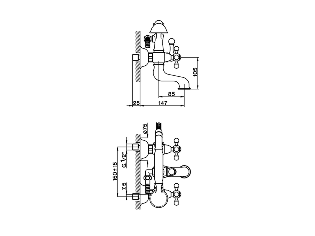 Miscelatore vasca completo ARCANA CERAMIC_AC000102 - v1