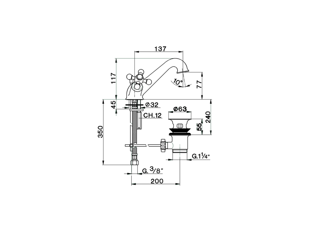 Miscelatore lavabo ARCANA CERAMIC_AC000510 - v1