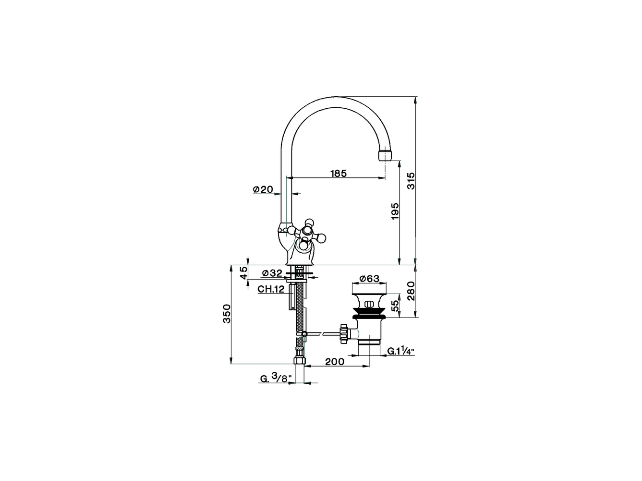 Miscelatore lavabo ARCANA CERAMIC_AC000520 - v1