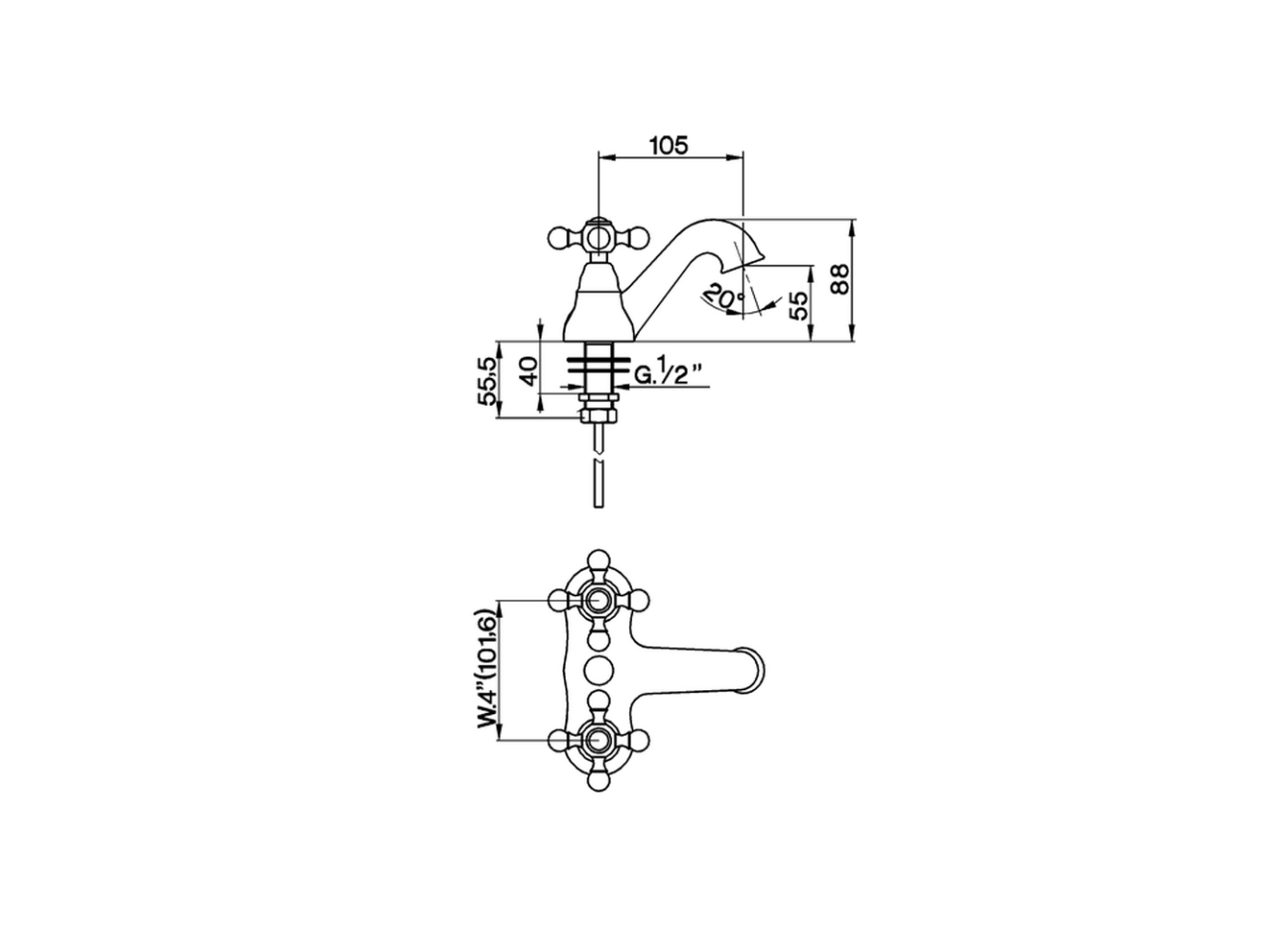 Miscelatore lavabo monoblocco 4