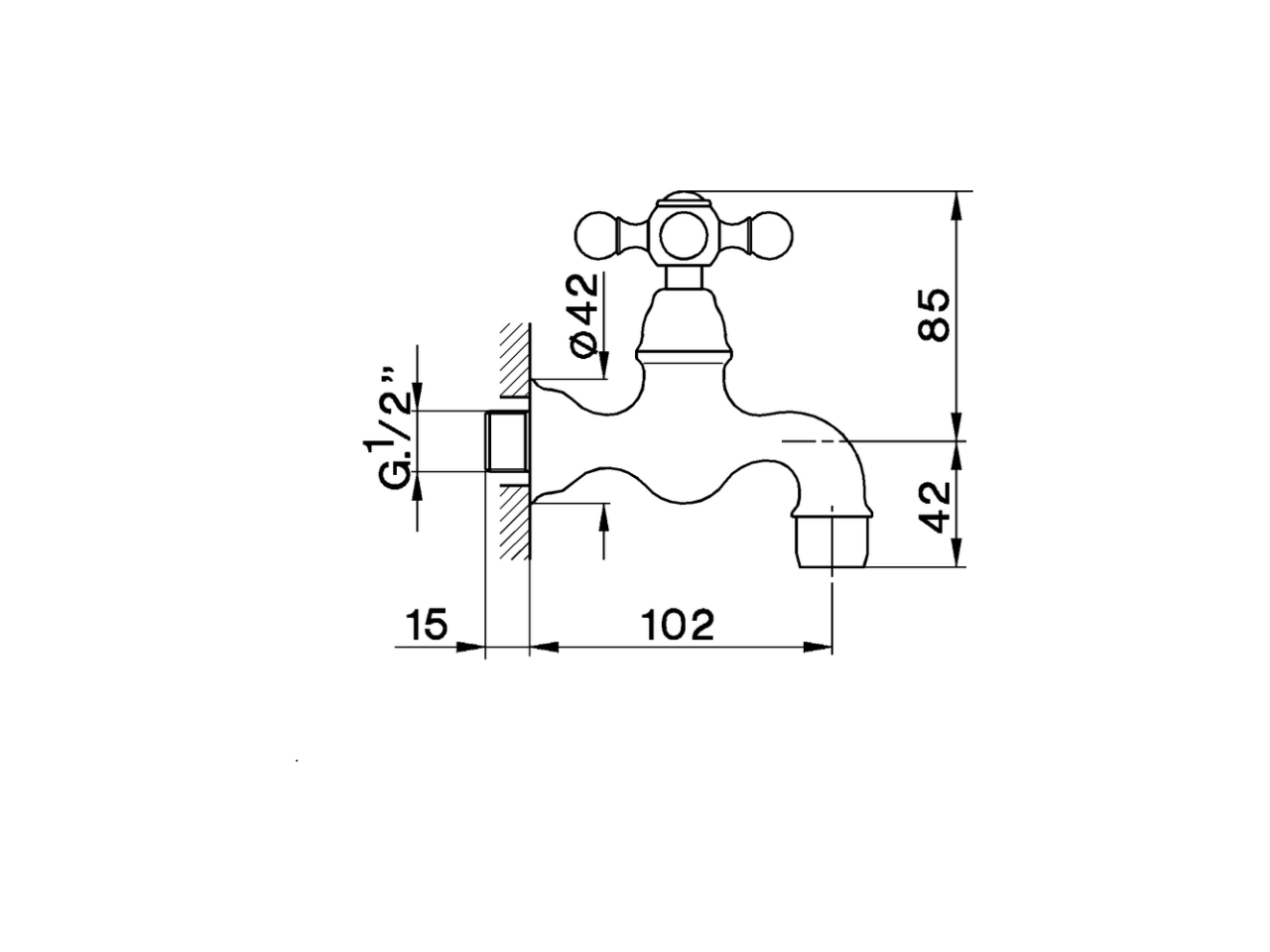Rubinetto monoacqua a parete ARCANA CERAMIC_AC001520 - v1