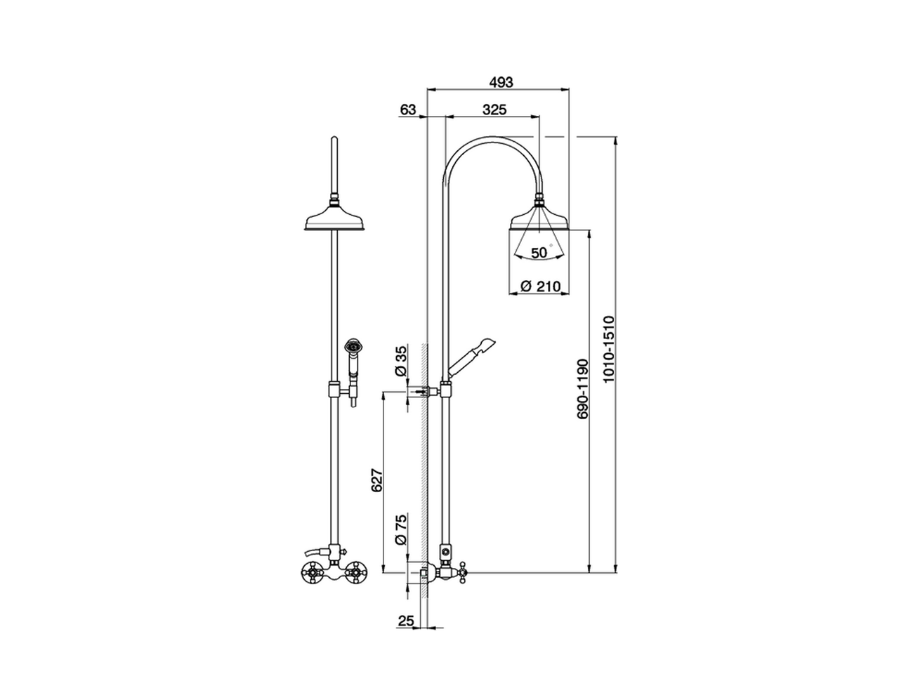 Colonna miscelatore doccia 2 funzioni ARCANA CERAMIC_AC004051 - v1