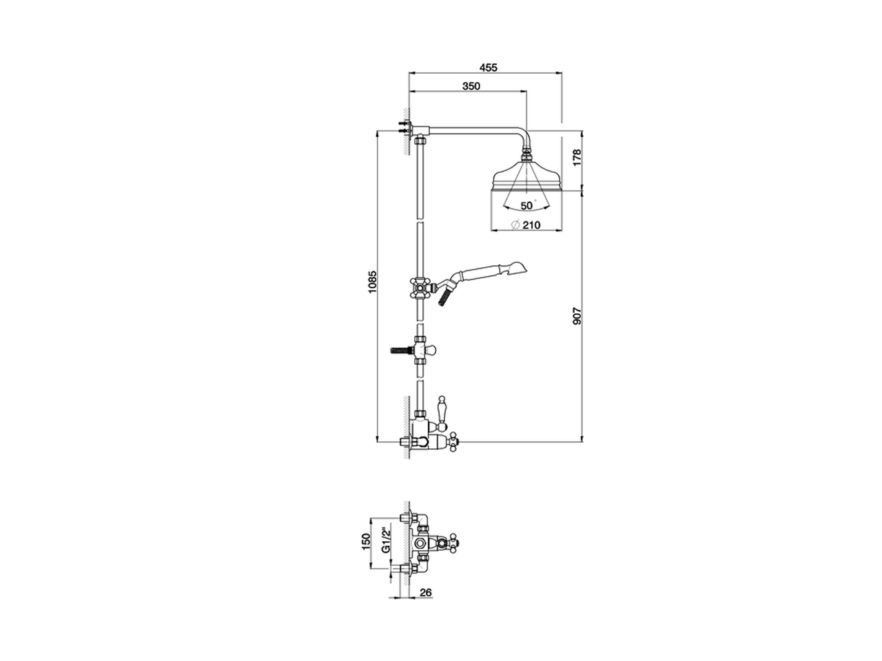 Colonna doccia termostatica 2 funzioni ARCANA CERAMIC_AC004060 - v1