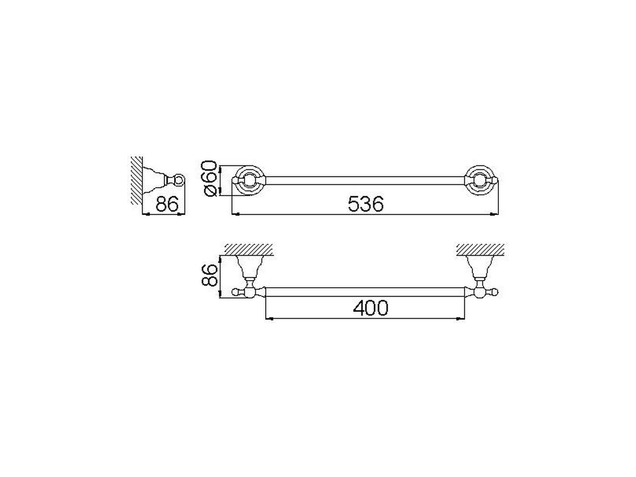 Porta salviette 40 cm ARCANA COMPLEMENTI_AR090100 - v1