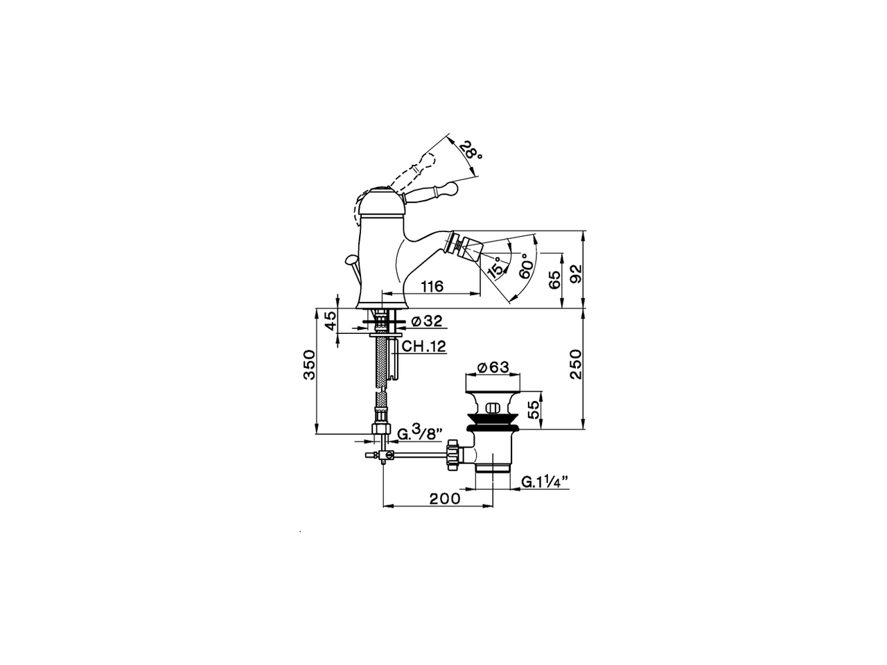 Miscelatore monocomando bidet ARCANA ROYAL_AY000550 - v1