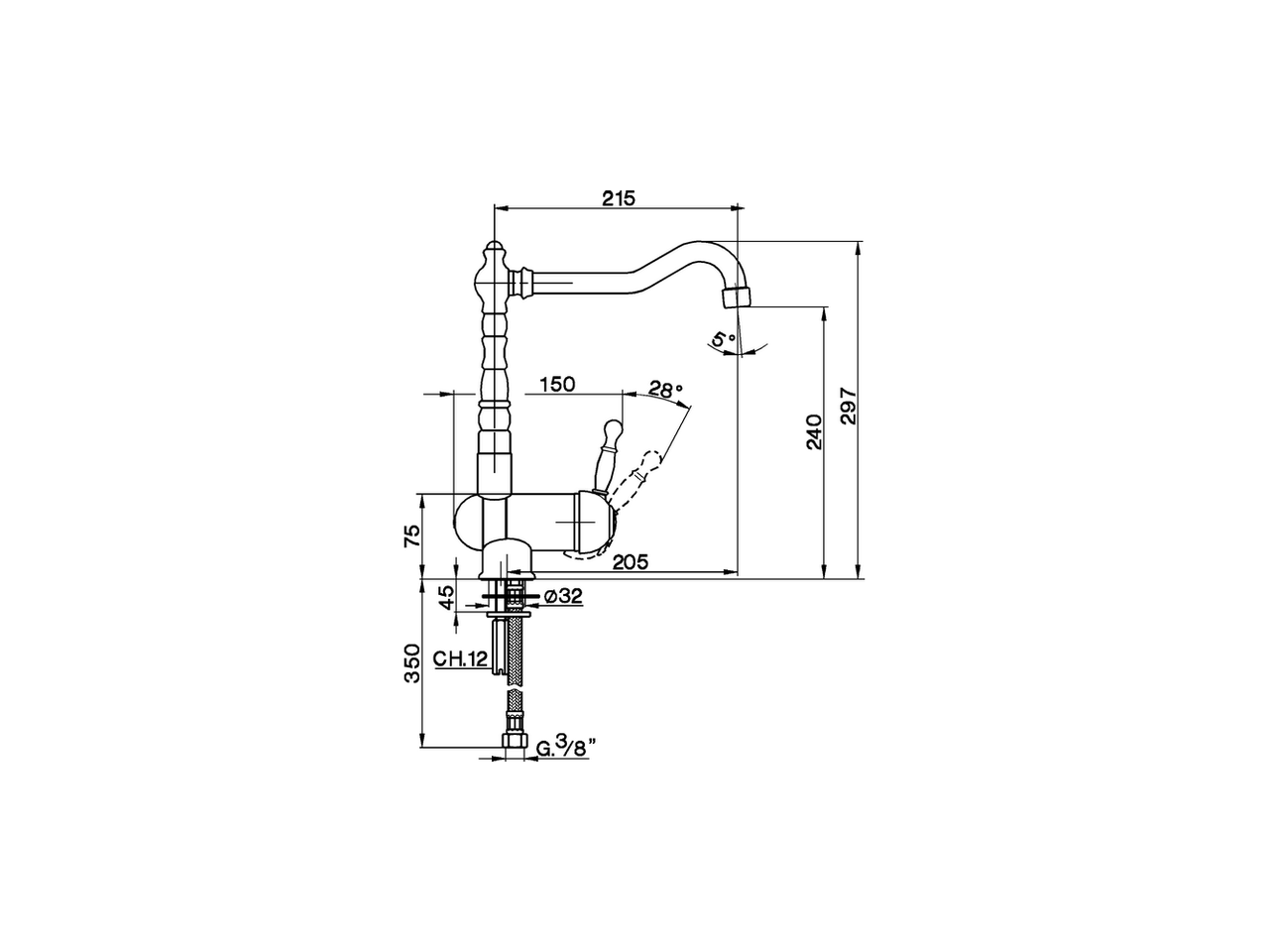 Miscelatore monocomando lavello pieghevole ARCANA ROYAL_AY001530 - v1