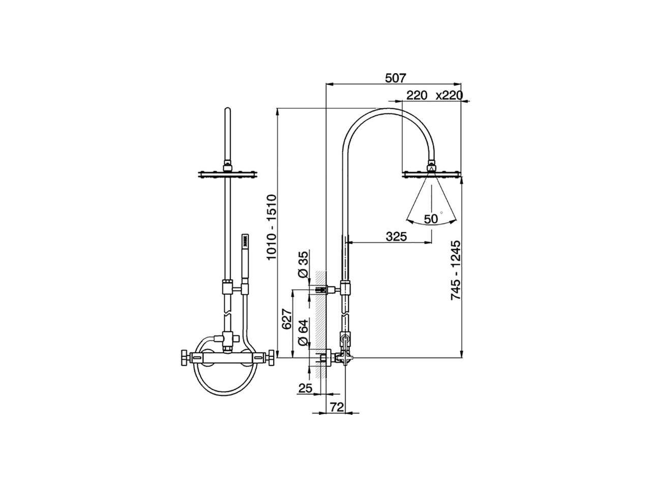 Colonna doccia termostatica 2 funzioni BARCELONA_BA004081 - v1