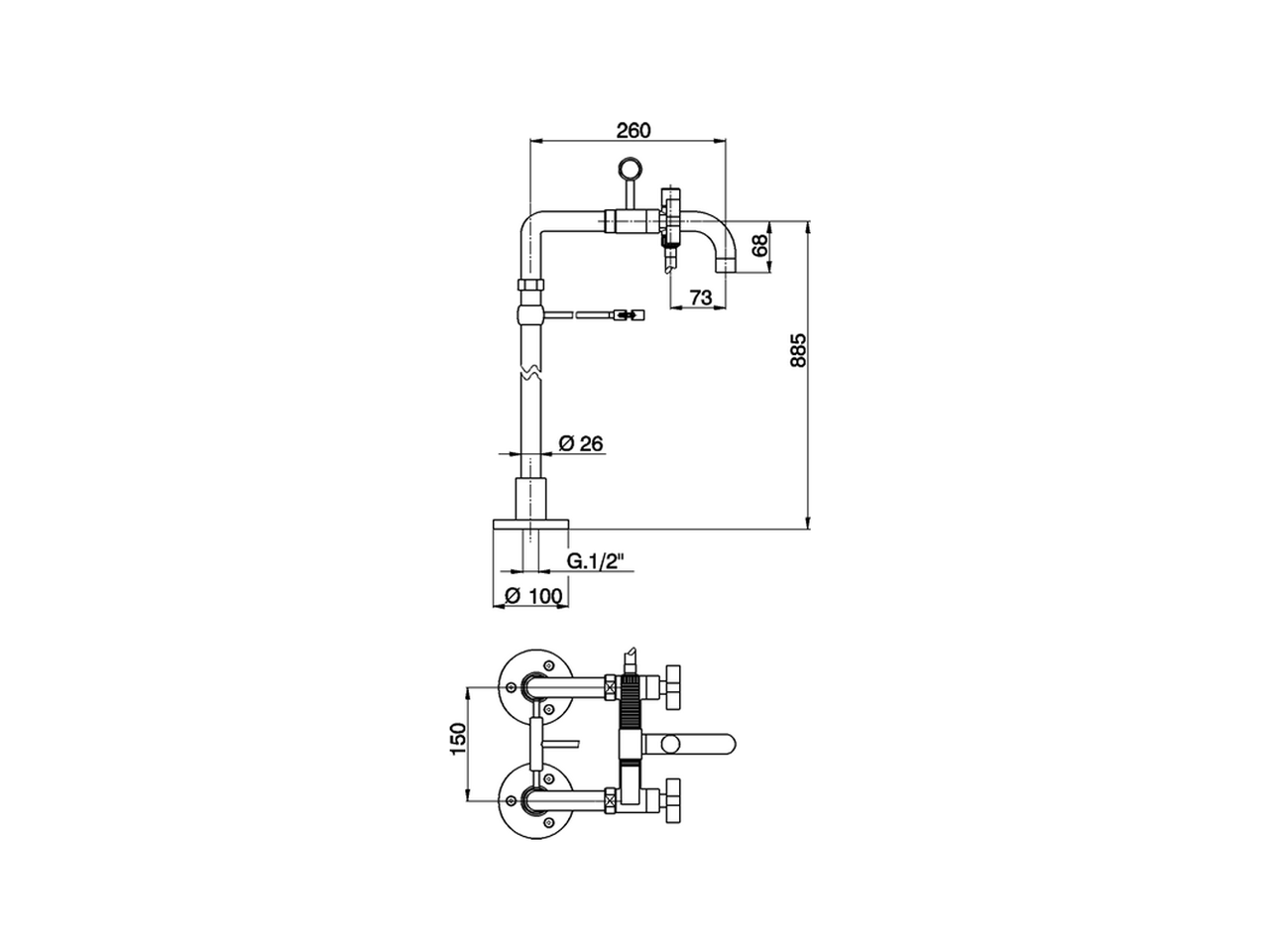 Miscelatore vasca colonne pavimento BARCELONA_BA004200 - v1