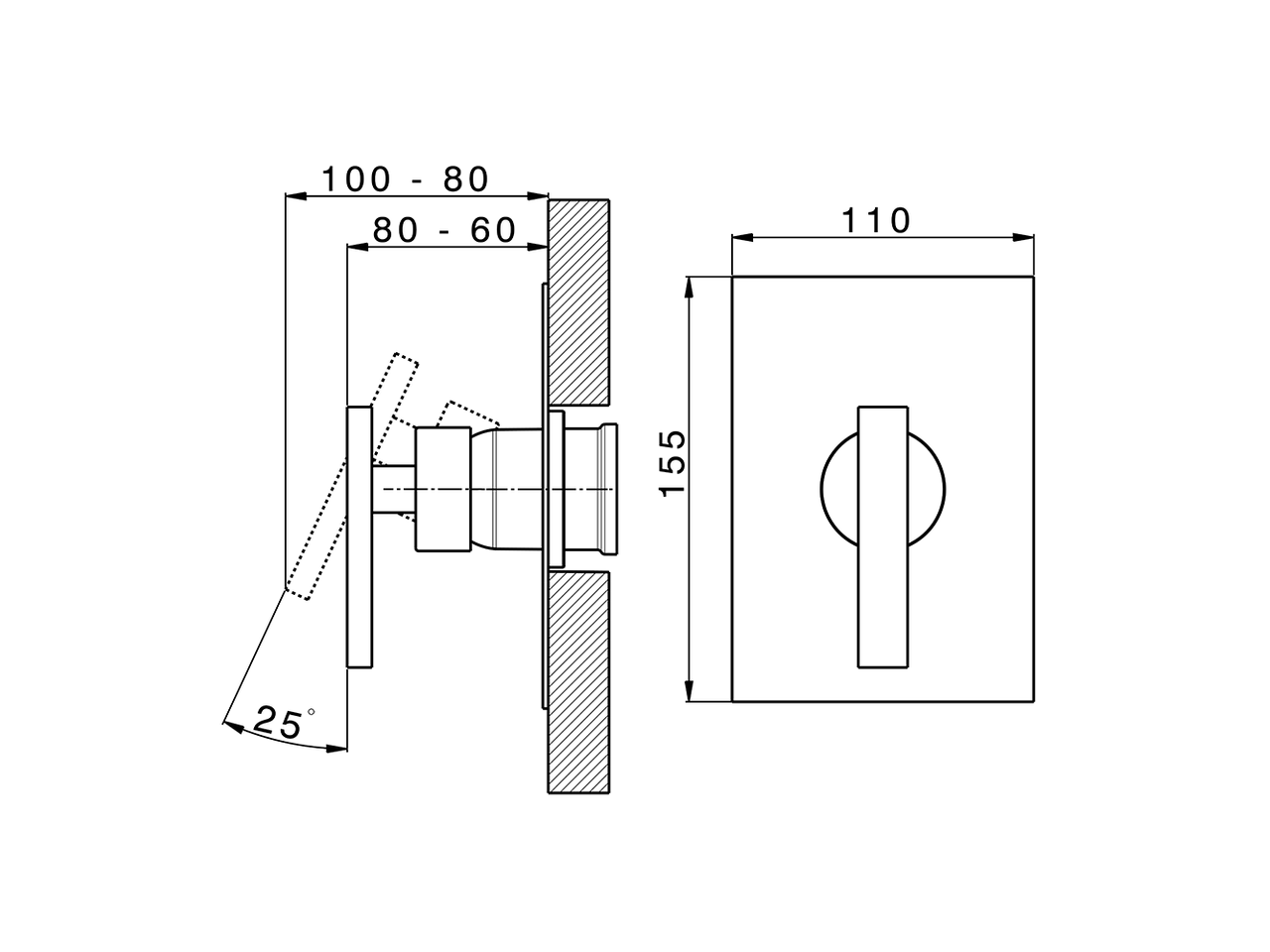 Parte esterna monocomando doccia incasso BARCELONA_BV003000 - v1