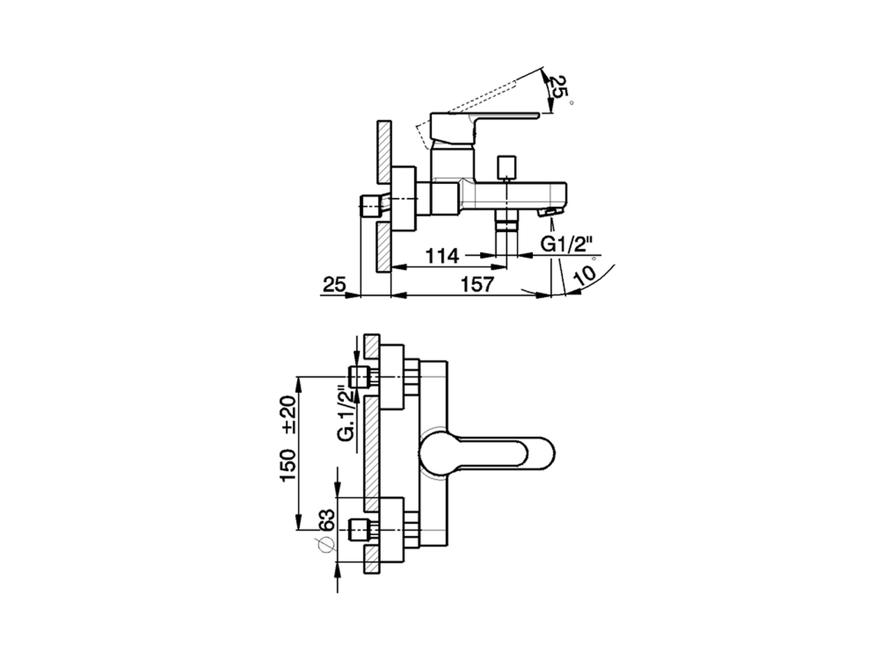 Miscelatore monocomando vasca TENDER_C2000133 - v1