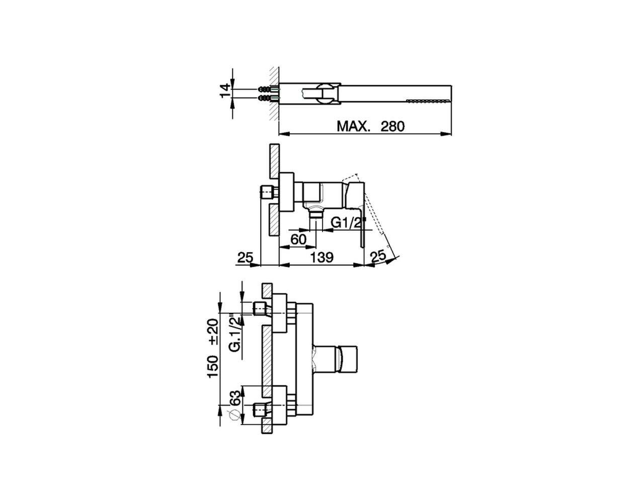 Miscelatore monocomando doccia completo TENDER_C2000453 - v1