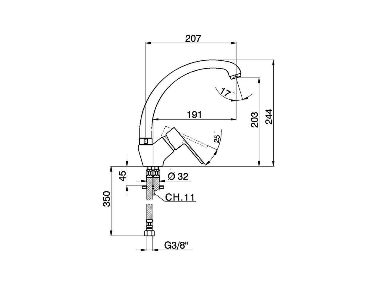 Miscelatore monocomando lavello KITCHEN_C2000520 - v1