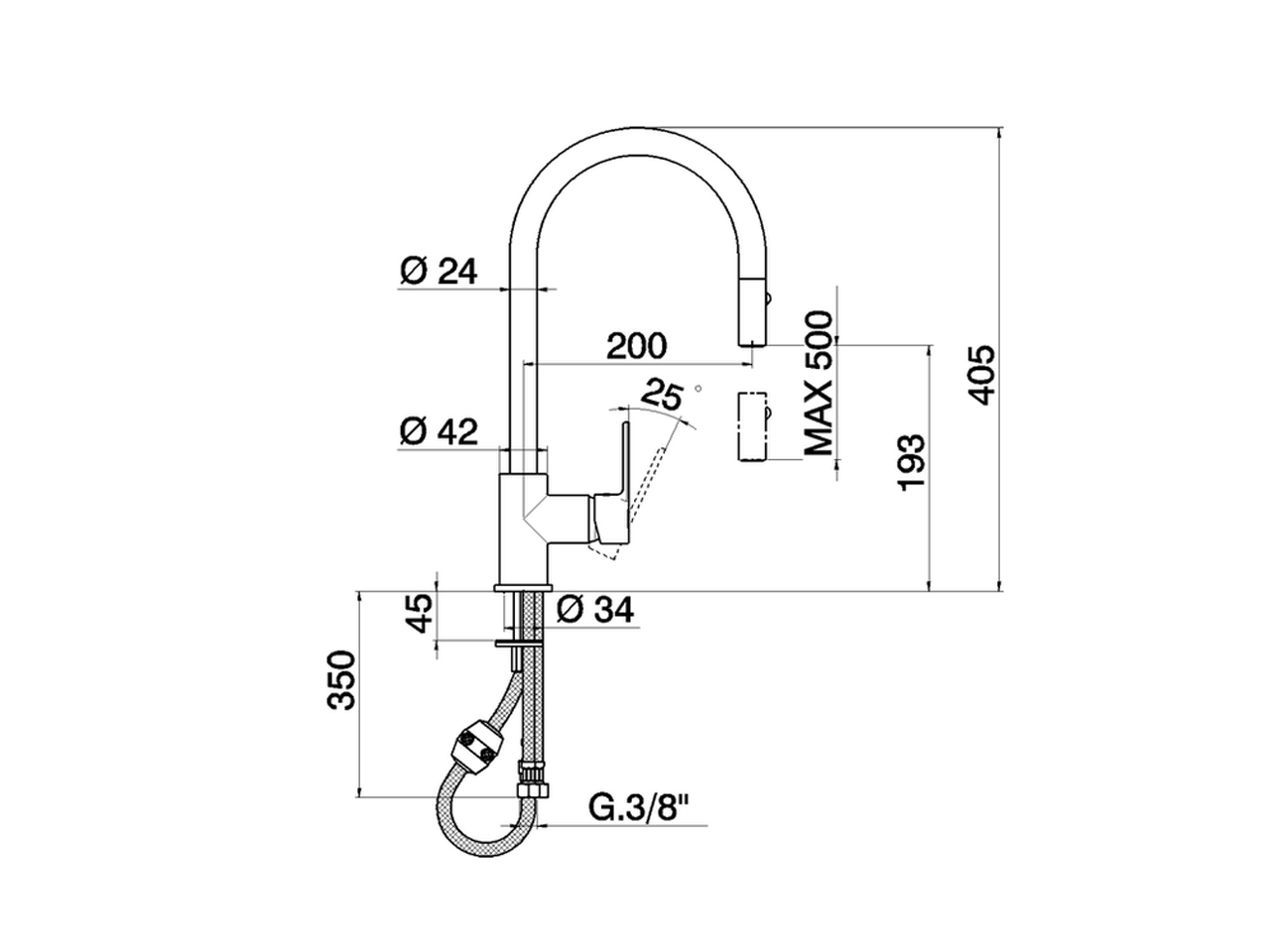 Miscelatore monocomando lavello ES docc.estraibile KITCHEN_C2000575 - v1