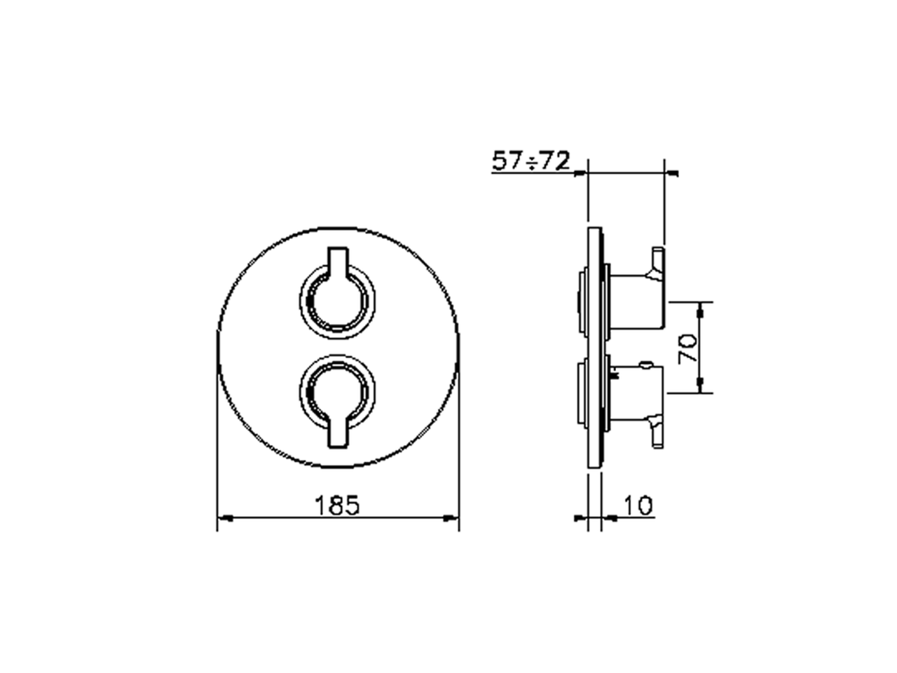 Parte esterna termostatico doccia incasso 1 uscita TENDER_C2007300 - v1