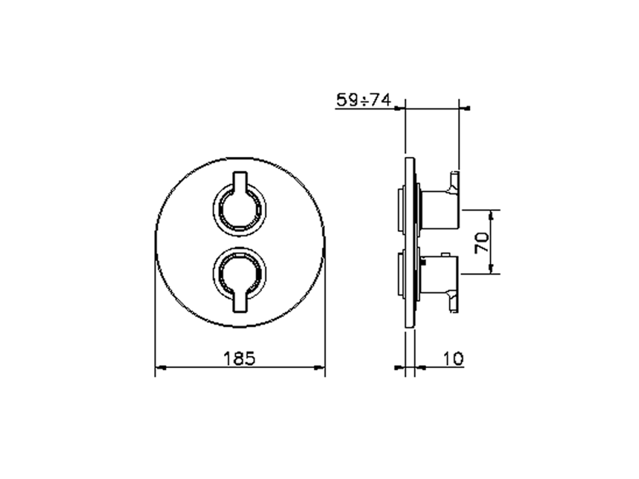 Parte esterna termostatico doccia incasso 3 uscite TENDER_C2018200 - v1