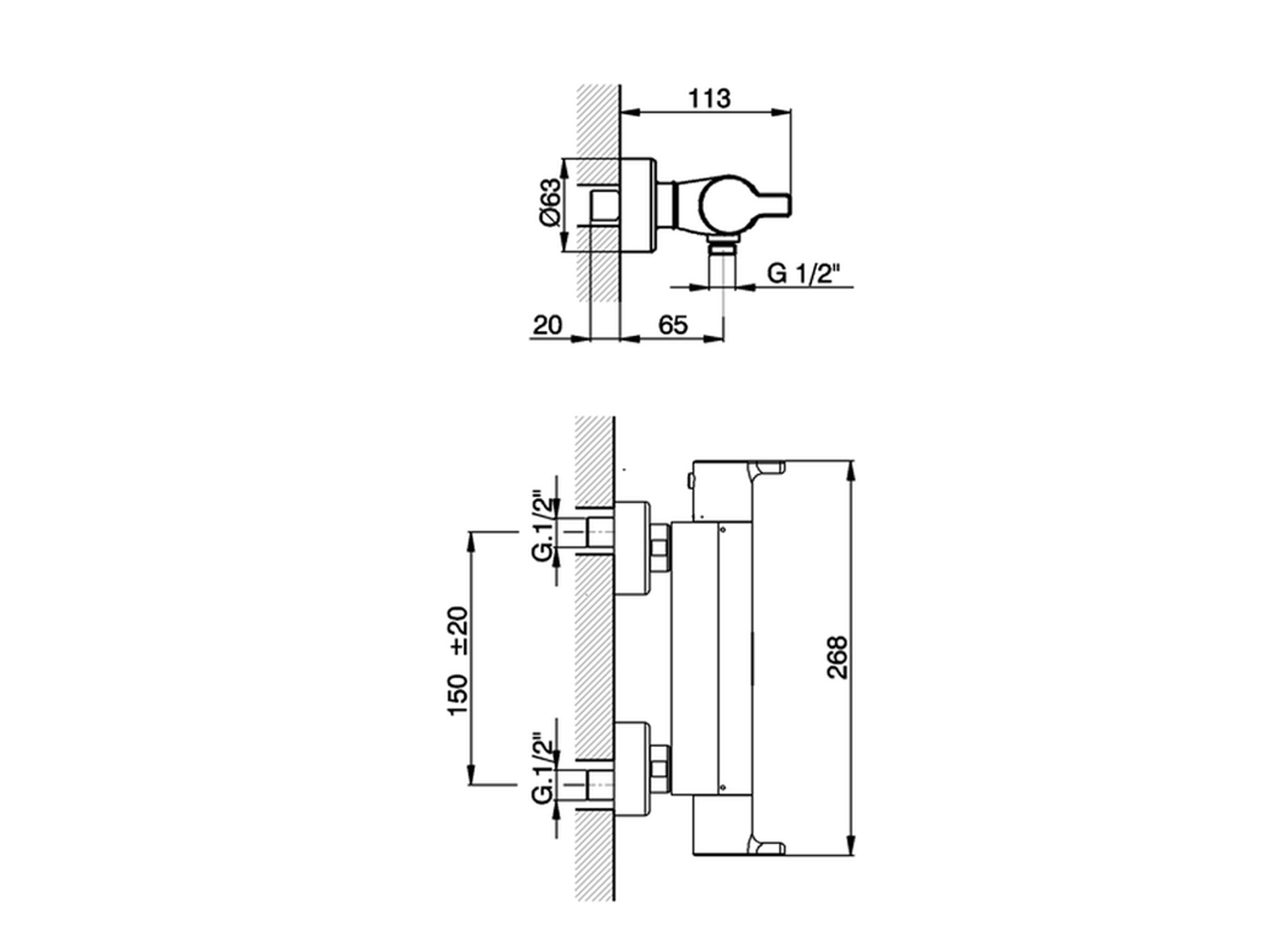 Miscelatore termostatico doccia TENDER_C2T01010 - v1