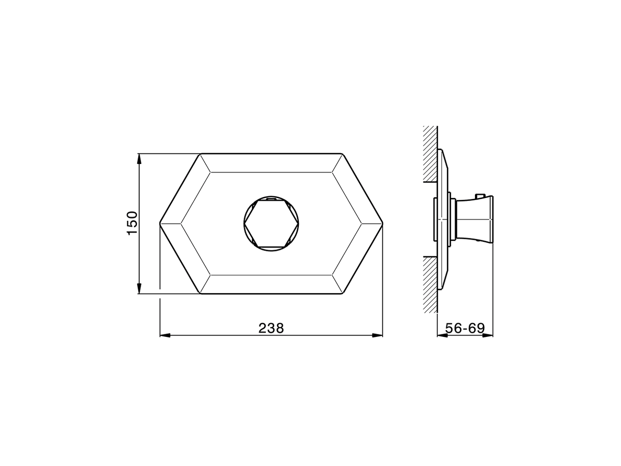 Parte esterna termostatico doccia incasso CHERIE_CE007200 - v1