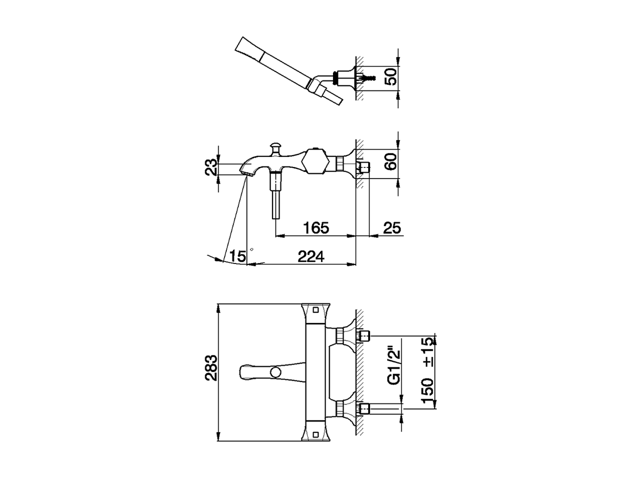Miscelatore termostatico vasca completo CHERIE_CED27010 - v1