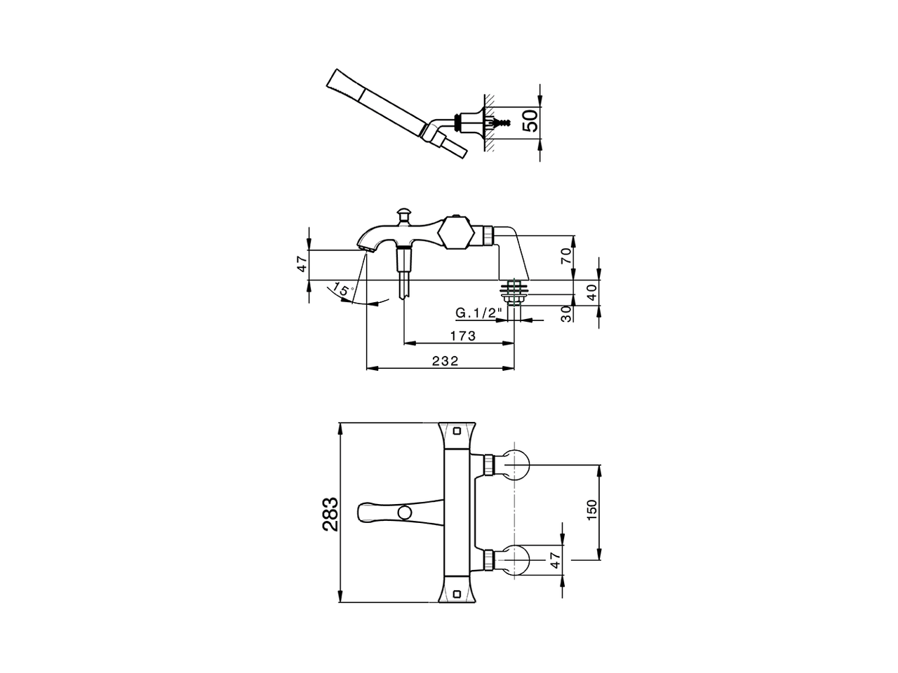 Miscelatore termostatico vasca completo CHERIE_CED28010 - v1