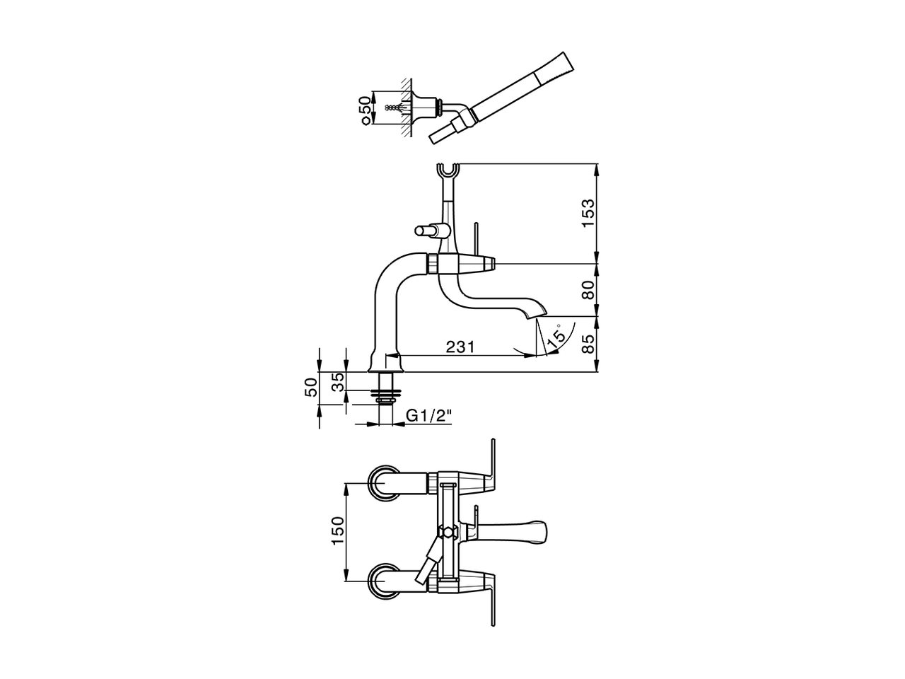 Miscelatore vasca completo CHERIE_CF000090 - v1