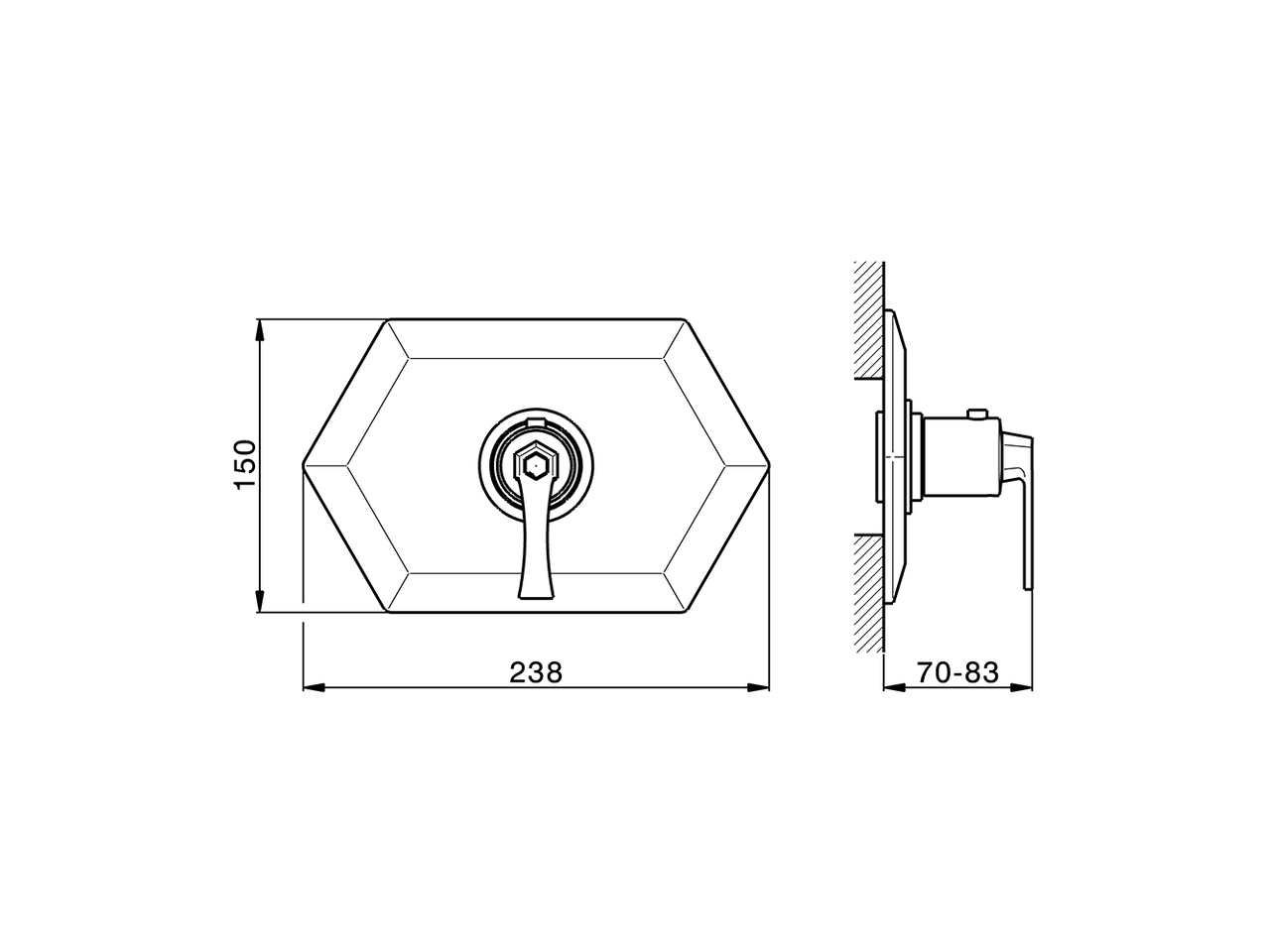 Parte esterna termostatico doccia incasso CHERIE_CF007200 - v1
