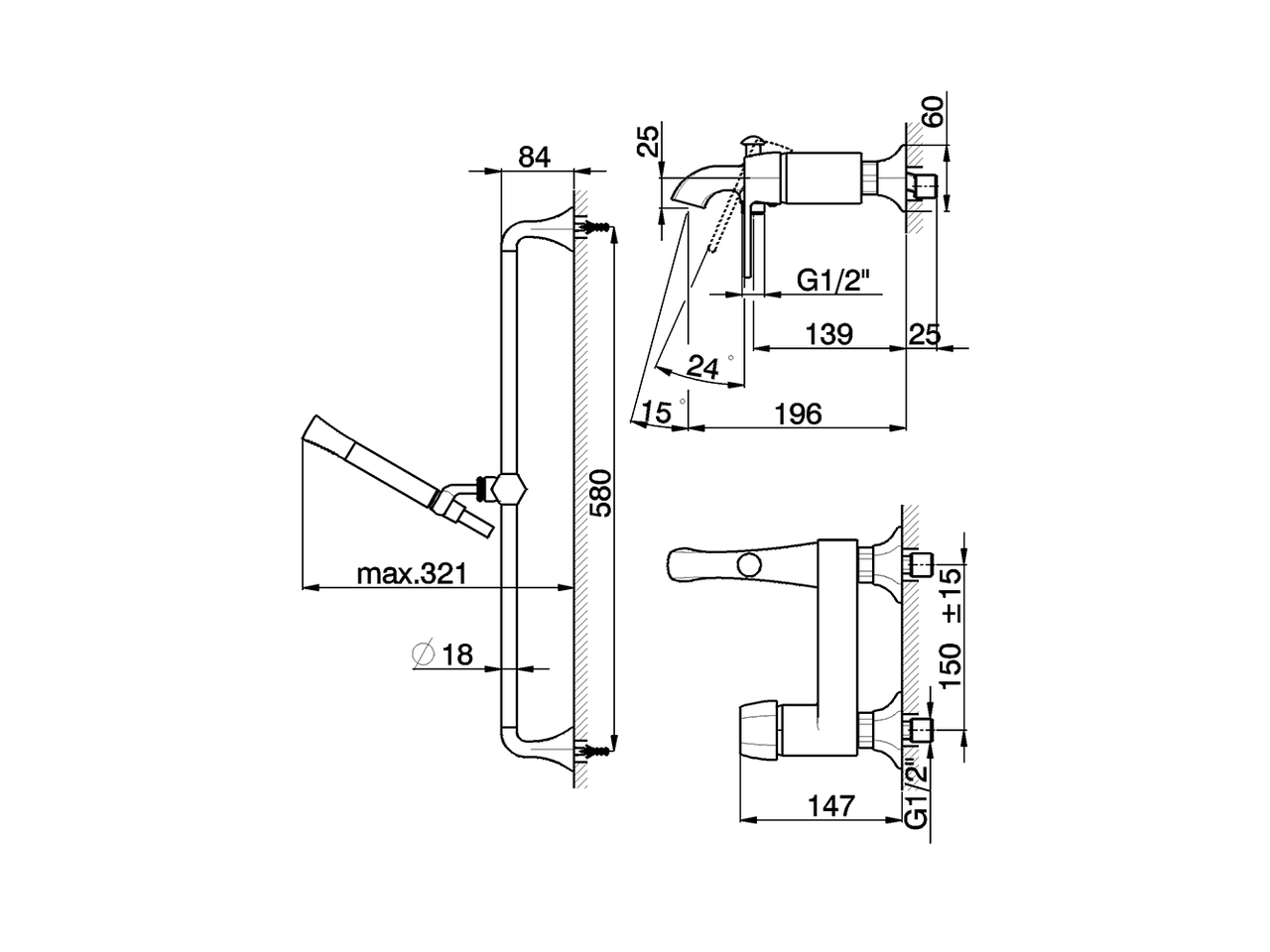 Miscelatore monocomando vasca completo CHERIE_CH000064 - v1