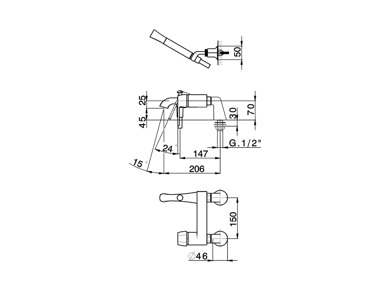 Miscelatore monocomando vasca completo CHERIE_CH000094 - v1