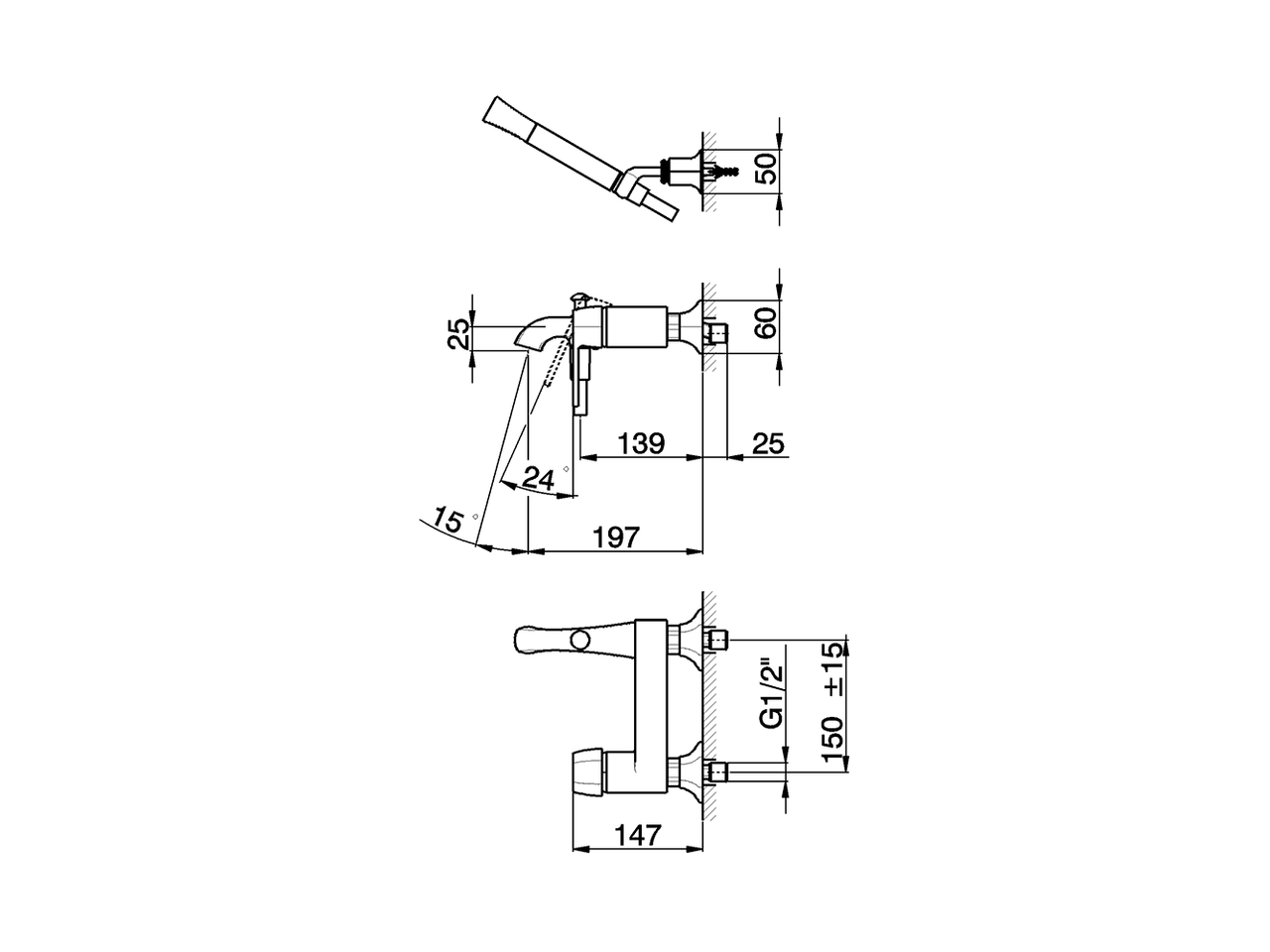 Miscelatore monocomando vasca completo CHERIE_CH000124 - v1