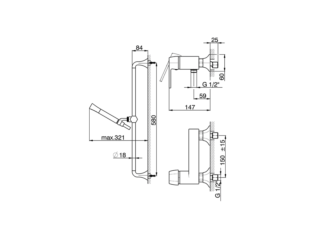 Miscelatore monocomando doccia completo CHERIE_CH000464 - v1