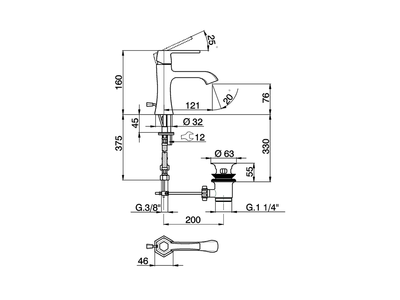Miscelatore monocomando lavabo CHERIE_CH000514 - v1
