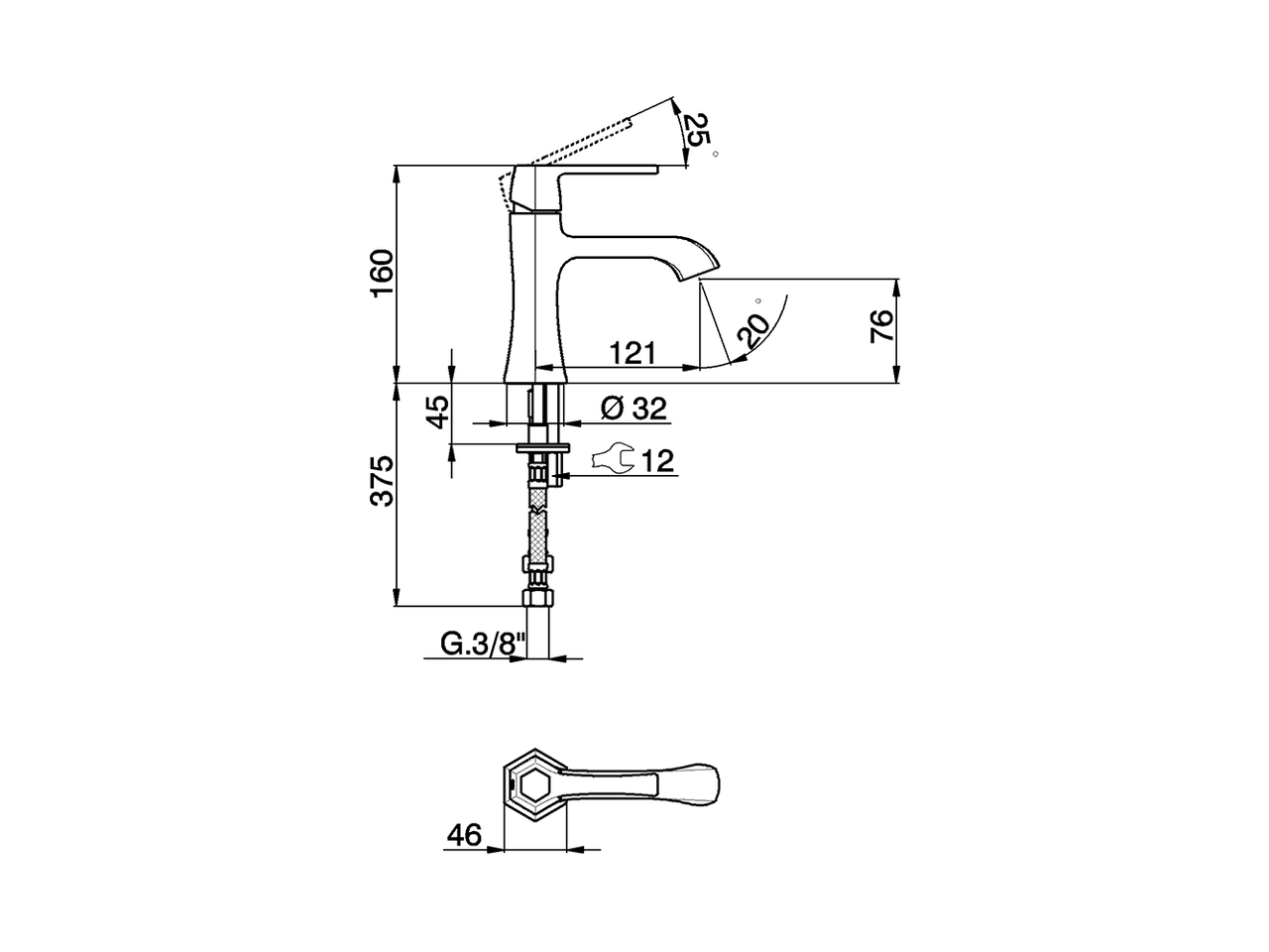 Miscelatore monocomando lavabo CHERIE_CH000544 - v1