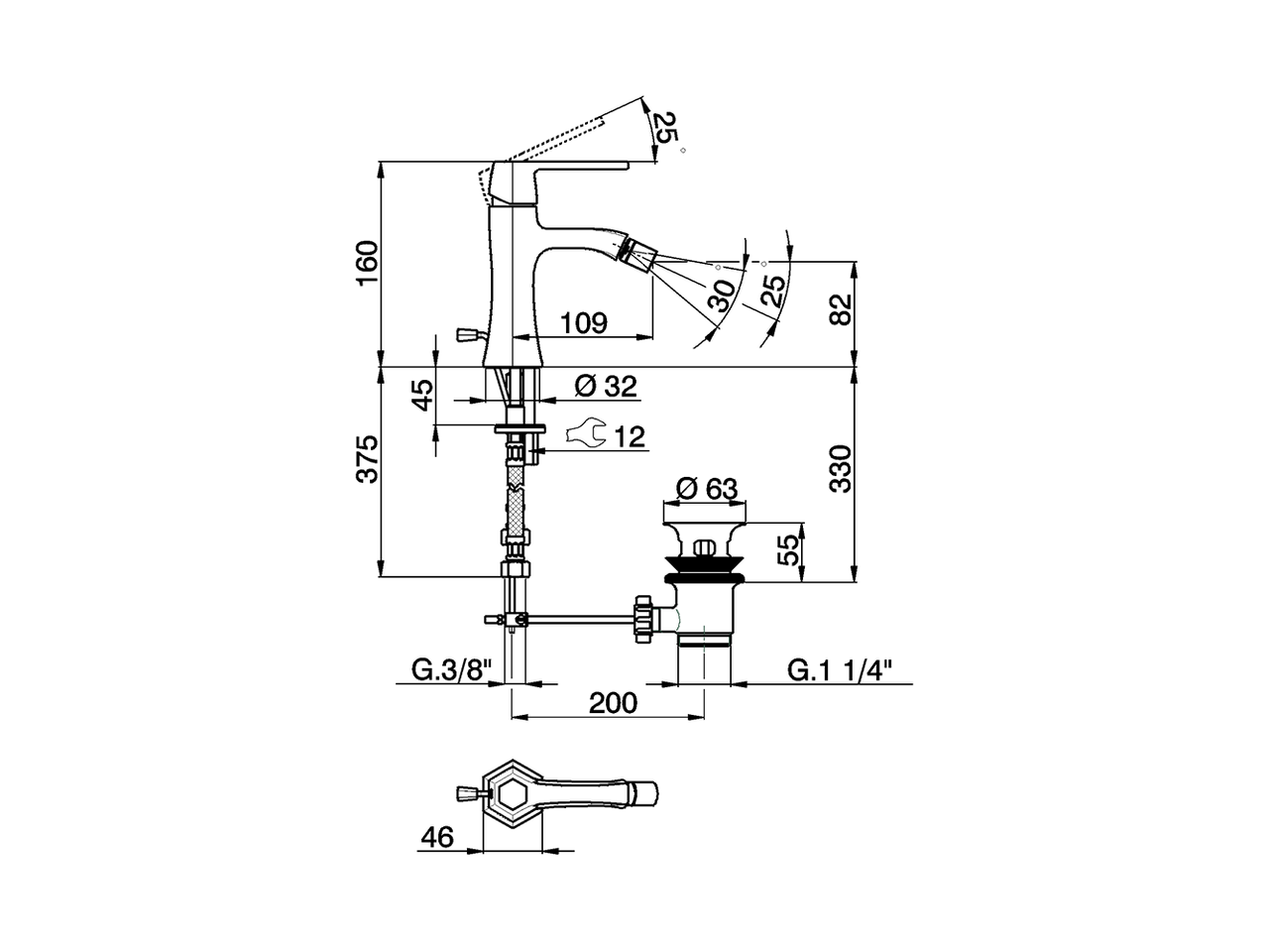Miscelatore monocomando bidet CHERIE_CH000554 - v1
