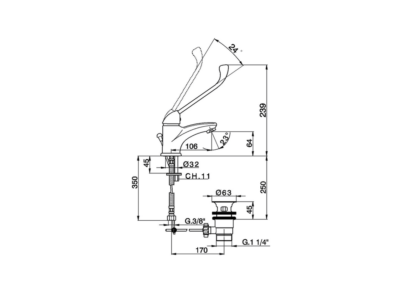 Miscelatore monocomando lavabo CLINIC_CL000512 - v1