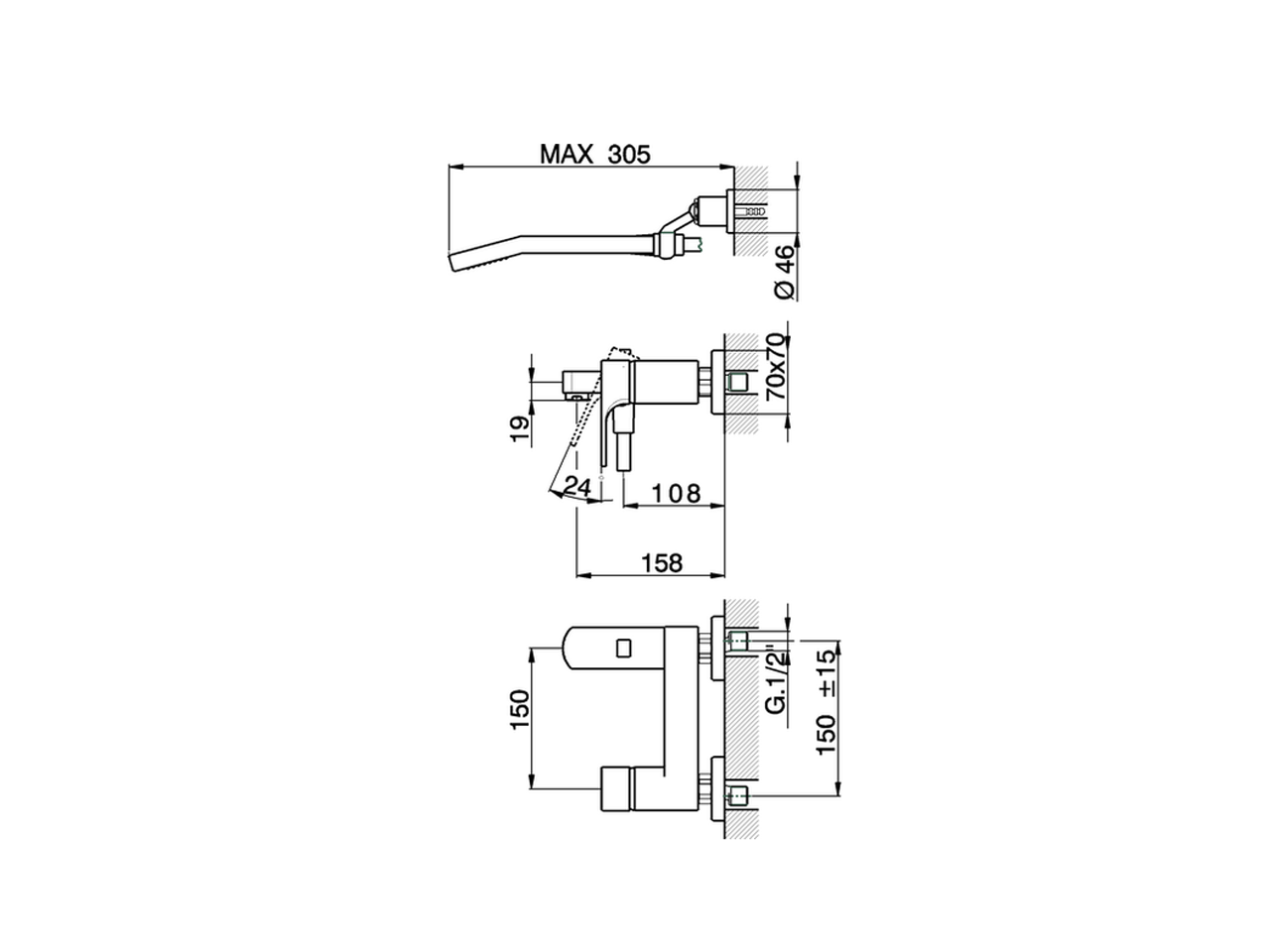 Miscelatore monocomando vasca completo CUBIC_CU000122 - v1