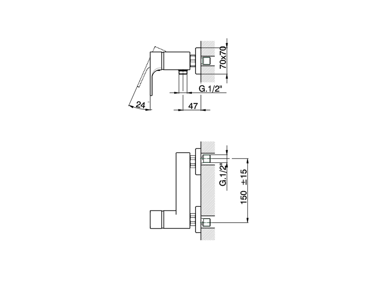 Miscelatore monocomando doccia CUBIC_CU000442 - v1