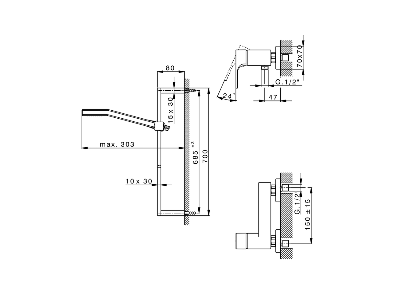 Miscelatore monocomando doccia completo CUBIC_CU000462 - v1