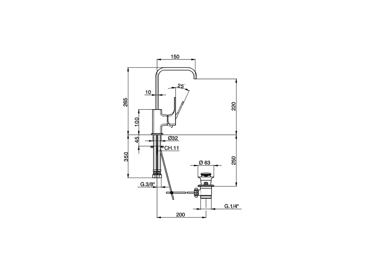 Miscelatore monocomando lavabo EnergySave CUBIC_CU000475 - v1